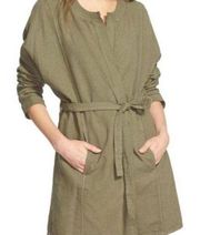 Madewell  Army Green Stitch Edge Duster Jacket/Cardigan with Belt XS