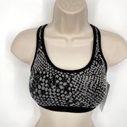 Spiritual Gangster Snakeskin Print Black Gray Racerback Sports Bra NEW Sz XS/S