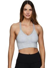 RBX Women's Ice Blue Seamless Jacquard Sports Bra