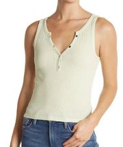 NWT BP. Light Green Front Button Henley Cropped Tank