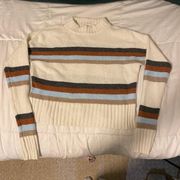 Striped White And Multicolor Sweater