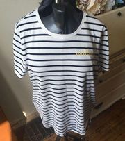 Lane Bryant Weekend embroidered striped T-shirt