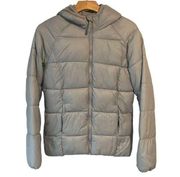 Old Navy Coat Puffer Jacket Womens Jr Size XXL (16) Hooded Gray Full Zip Outdoor