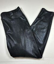 Sanctuary Leggings Black Shimmer Metallic XXL Leather Like Sparkly