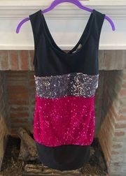 NWT YA Los Angeles Sequin Black Medium Mini Dress Brand New