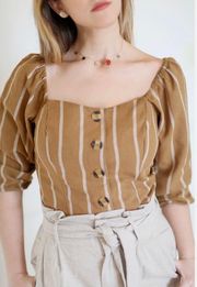 Fashion Striped Tan Fall Top large