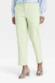 a New Day High-Rise Straight Crop Pants Stretch Green Women's 18R NWT