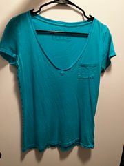 Nollie Blue Oversized V Neck Tshirt Top  PacSun Skater Lightweight