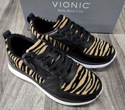 Vionic Del Mar Remi Tiger Leather & Suede Sneaker size  6 brand NWT