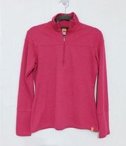 Lucy Activewear Pink Half Zip Long Sleeve Athletic Sweatshirt High Neck Size S