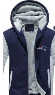 NFL New England Patriots Football Hoodie fleece Jacket 100% polyester