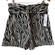 Joe's Jeans Calypso Paper Bag Black White Zebra Animal Print Shorts