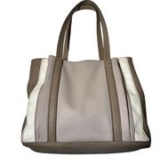 Relic by Fossil Bailey Double Beige Faux Leather Shoulder Purse Tote Bag Handbag
