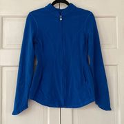 Beyond Yoga On the Go Mock Neck Jacket in Royal BLUE Track Jacket Athleisure