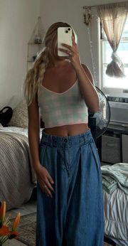 Checkered  Crop Tank