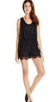 SAM EDELMAN Black Romper Shorts Lace Sleeveless