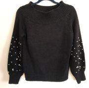 Puff sleeve pearl Black Sweater S