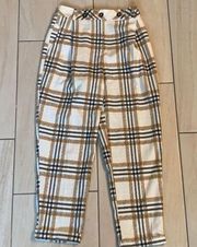 Topshop  plaid pleated cuffed ankle pants size 4