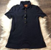 Tory Burch Navy Polo Shirt Logo Buttons