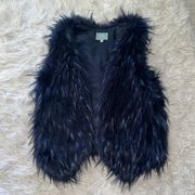 Navy Faux Fur Vest