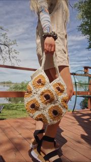 Sunflower Crochet Bag Handmade