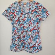 Dr. Seuss Womens Scrub Top size XS EUC