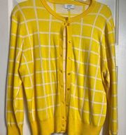 Crown and Ivy Yellow striped Cardigan