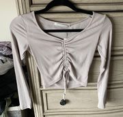 Tan Long Sleeve Crop