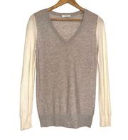 Equipment Femme Colorblock V-Neck Wool Blend Sweater XS