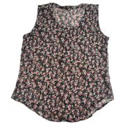 Embellished Floral Print Sleeveless Top  Size Large