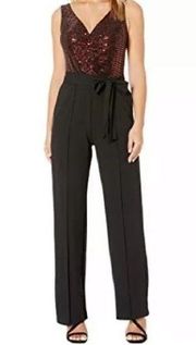 Donna Morgan red sequin Top Jumpsuit sleeveless