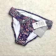 Athleta Aqualuxe Strappy Swim Bikini Bottoms XS UPF50+ Purple Paisley New