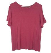 Sonoma Pink Casual Relaxed Dolman Short Sleeve Tee