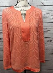 Dana Buchman size small peach long sleeve blouse - 2860