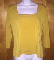 Mustard Yellow Square Neck Covington Shirt Size Small