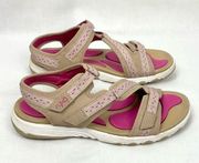 Ryka Adjustable Sport Sandals Tan Ginger Sz 8M Outdoor Washable Lightweight