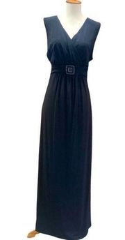 Motherhood Maternity Dress Sz L Black Sleeveless Embellished Maxi Long