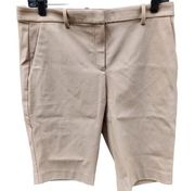 Theory Women's 6 Treeca Short Pebble Eco New Bistretch Tan Bermuda New $215 Tags