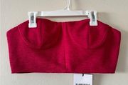 NWT Glamorous Hot Pink Ribbed Bustier Top Sweetheart Women’s Small Strapless