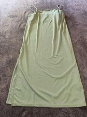 H&M Classy Gentle Green Slip on Dress With Slit‎ ( L )