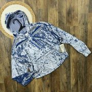 Spyder Crushed Velvet Pullover Hoodie Size Small NEW w TAGS Blue Yonder