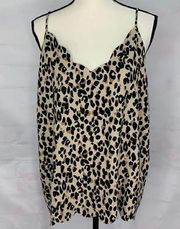 NWT | HALOGEN Women’s Scallop Animal Print Camisole Top