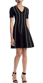 Maje Rigole Zig Zag Jacquard Knit Mini Dress - size 1