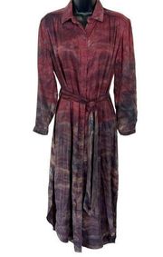 NEW BELLA DAHL gathered yoke shirt dress in wild berry horizon dye