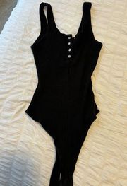 Black Ribbed Body Suit Size Small