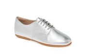 Fit Flop Silver Metallic Adeola Derby Flats Size 7