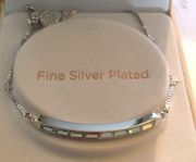 Swarovski Baguette Crystal Slider Bracelet SilverP