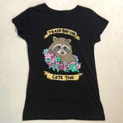 Trash But Like Cute Tho Raccoon Tee Size Small