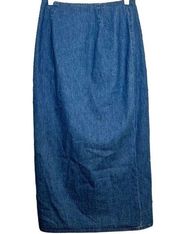 Ralph Lauren Country Denim Skirt 100% Cotton Wrap Single Button Medium Wash M
