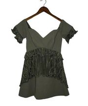 La Maison Talulah Size XS Grande Green Off-Shoulder Mini Dress